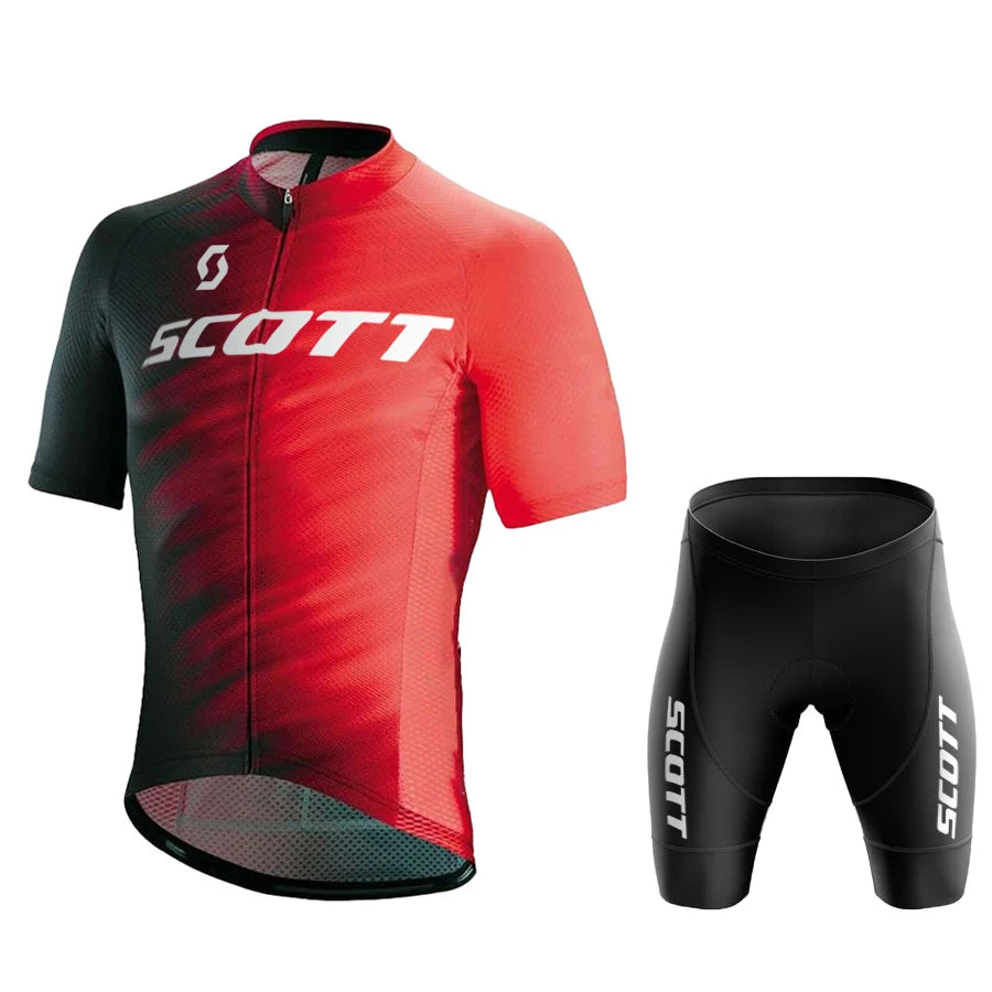 2024 Scott Men Pro Red Cycling Jersey (Bib) Shorts Breathable Short Sleeve Bibs Kits