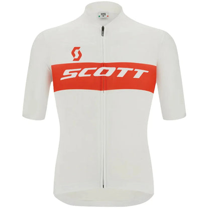 White Scott Men Pro Cycling Jersey (Bib) Shorts Breathable Short Sleeve Bibs Kits