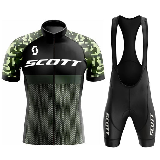 Scott Men Pro Cycling Jersey (Bib) Shorts Breathable Short Sleeve Bibs Kits