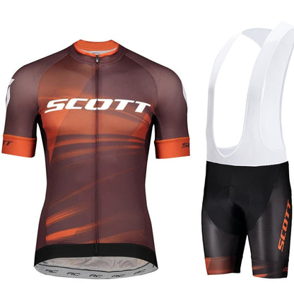 Scott Men Pro Cycling Jersey (Bib) Shorts Breathable Short Sleeve Bibs Kits