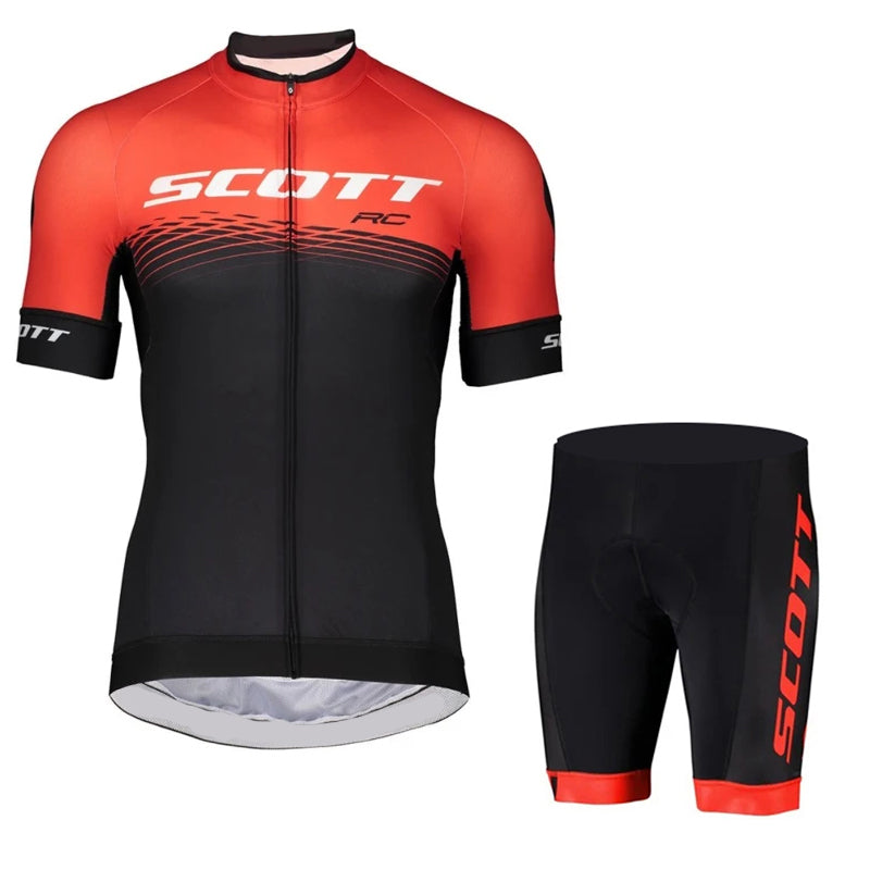 Scott Men Pro Cycling Jersey (Bib) Shorts Breathable Short Sleeve Bibs Kits