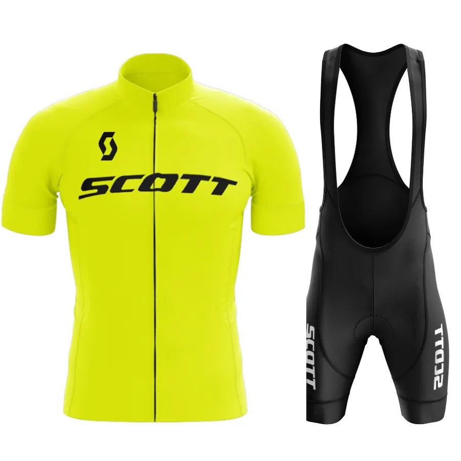 Scott Men Pro Cycling Jersey (Bib) Shorts Breathable Short Sleeve Bibs Kits