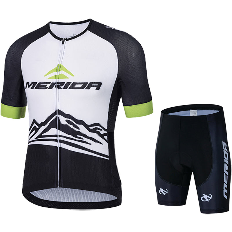 Men's Breathable Short Sleeve Cycling Jersey (Bib) Shorts Merioa-868