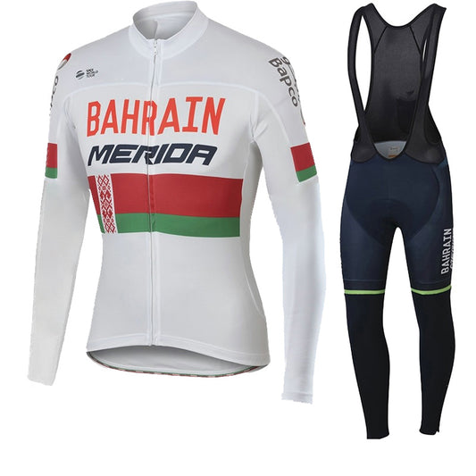 Bahrain Merida Mens Women Long Sleeve Cycling Jersey (Bib) Pants 874