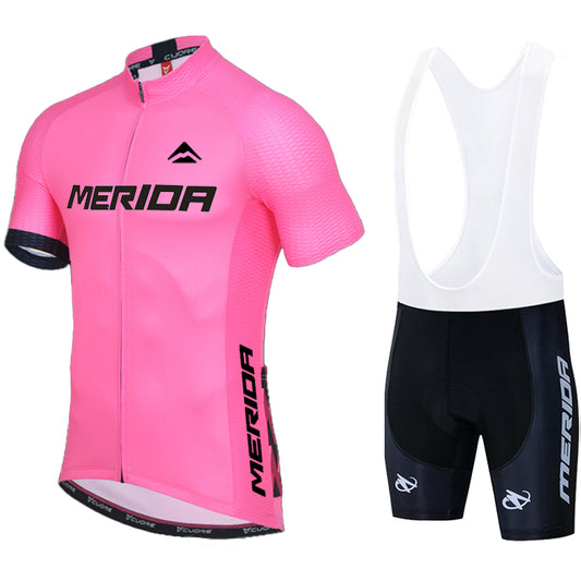 Men's Breathable Short Sleeve Cycling Jersey (Bib) Shorts Merida-895