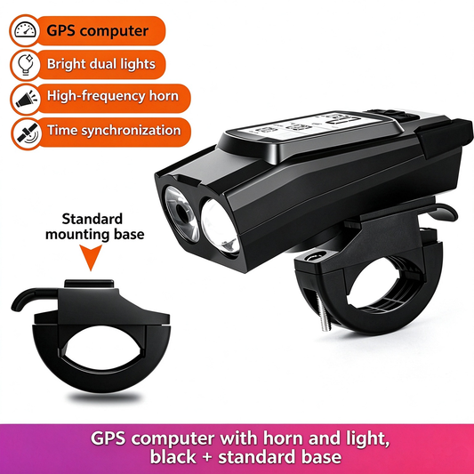 GPS Wireless Bike Computer 5-in-1: Speedometer, Odometer, Headlight & Horn