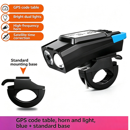 GPS Wireless Bike Computer 5-in-1: Speedometer, Odometer, Headlight & Horn