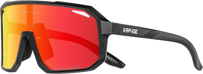 KAPVOE Polarized Cycling Glasses Sports Sunglasses, UV400 Protection Running Fishing Driving Baseball Glasses for Men Women