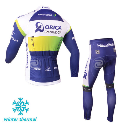 Winter Fleece Long Sleeve Cycling Jersey (Bib) Pants 037