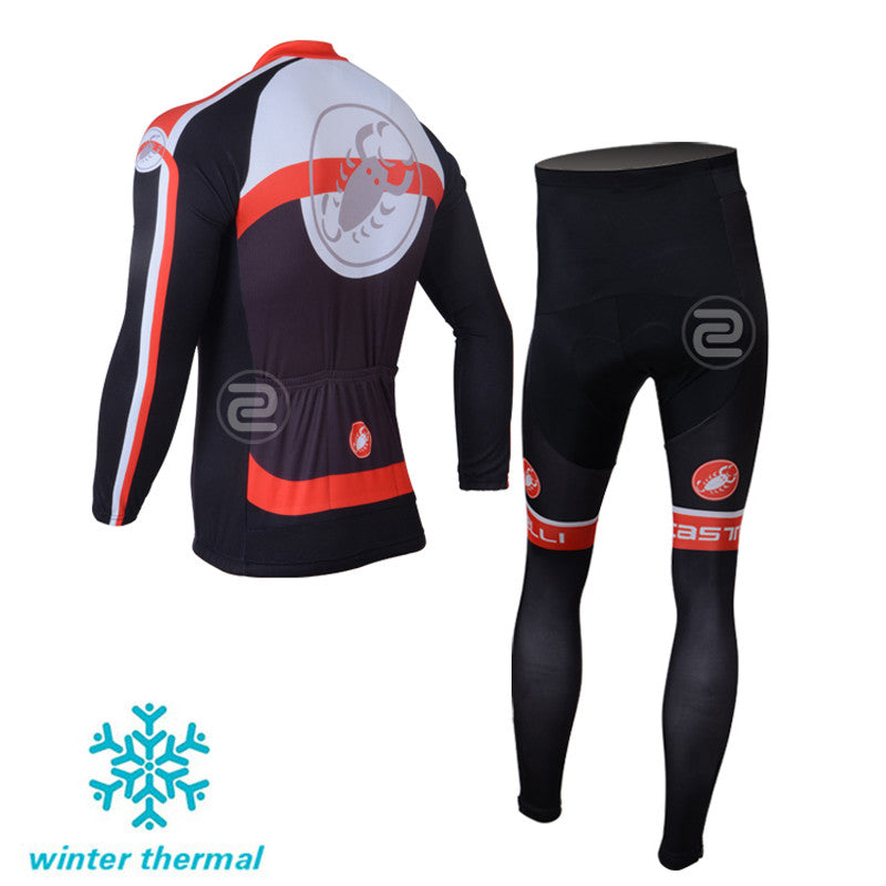 Winter Fleece Long Sleeve Cycling Jersey (Bib) Pants 008