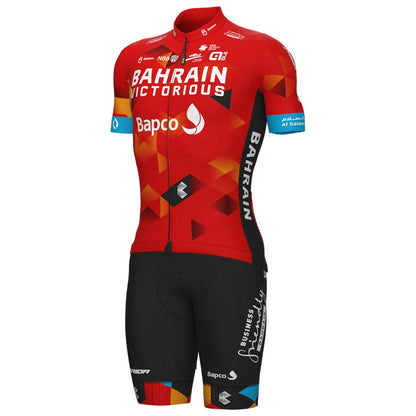 2022 Men's Breathable Short Sleeve Cycling Jersey (Bib) Shorts Bahrain Victorious-2022-001-AC