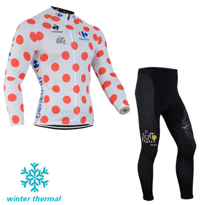 Winter Fleece Long Sleeve Cycling Jersey (Bib) Pants 054