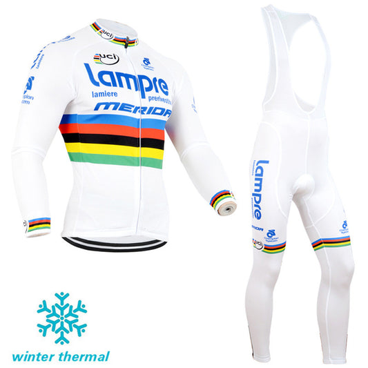 Winter Fleece Long Sleeve Cycling Jersey (Bib) Pants 081