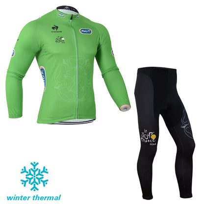 Winter Fleece Long Sleeve Cycling Jersey (Bib) Pants 069