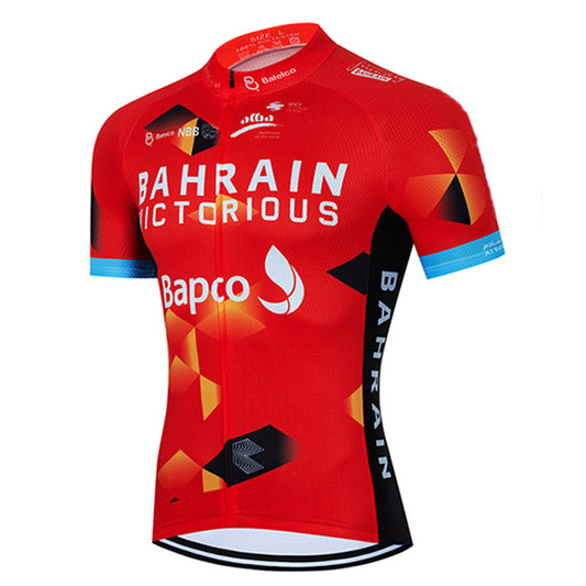 2023 Men's Breathable Short Sleeve Cycling Jersey (Bib) Shorts Bahrain002-AC