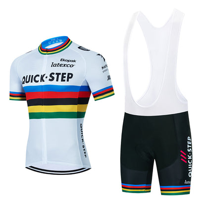 Men's Breathable Short Sleeve Cycling Jersey (Bib) Shorts Quick Step002-AC