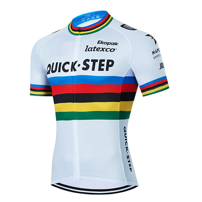 Men's Breathable Short Sleeve Cycling Jersey (Bib) Shorts Quick Step002-AC