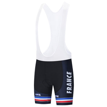 Red Men's Breathable Short Sleeve Cycling Jersey (Bib) Shorts France002-AC