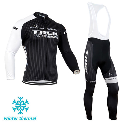 Winter Fleece Long Sleeve Cycling Jersey (Bib) Pants 091