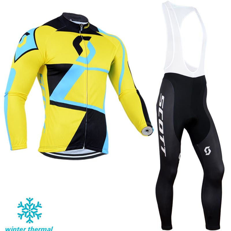 Winter Fleece Long Sleeve Cycling Jersey (Bib) Pants 100