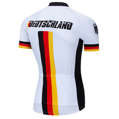 2023 Men's Breathable Short Sleeve Cycling Jersey (Bib) Shorts Germany001-AC