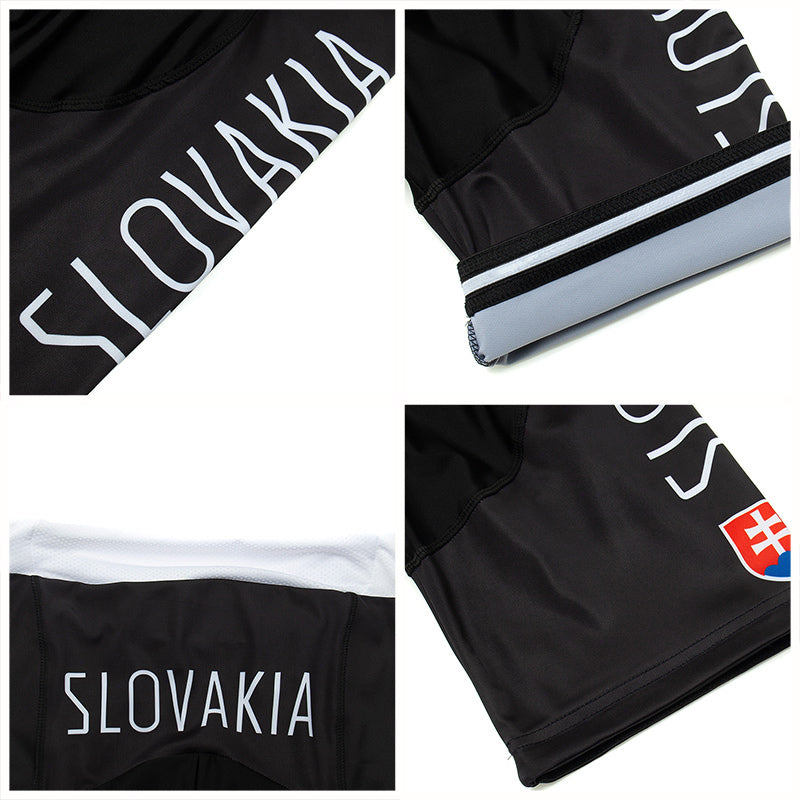 2023 Men's Breathable Short Sleeve Cycling Jersey (Bib) Shorts Slovakia001-AC