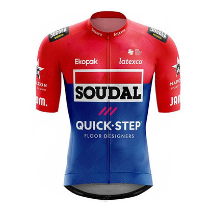 Men's Breathable Short Sleeve Cycling Jersey (Bib) Shorts Quick Step008-AC