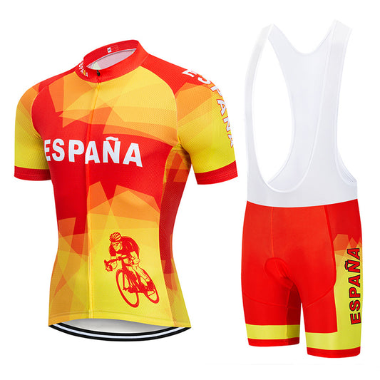 2023 Men's Breathable Short Sleeve Cycling Jersey (Bib) Shorts Espana001-AC