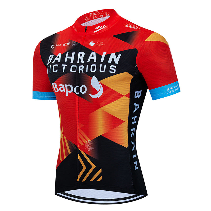 2023 Men's Breathable Short Sleeve Cycling Jersey (Bib) Shorts Bahrain003-AC