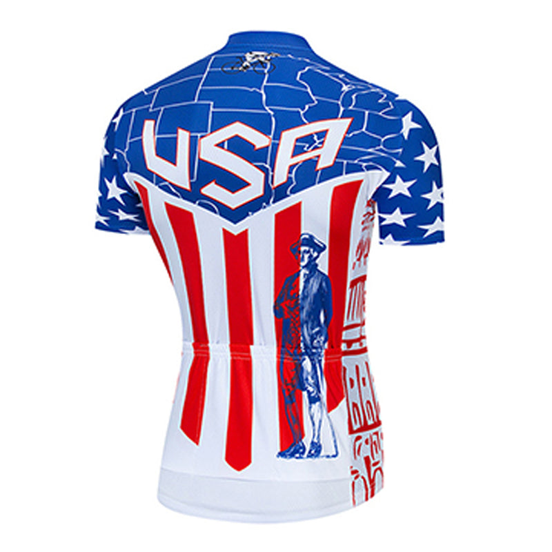 2023 Men's Breathable Short Sleeve Cycling Jersey (Bib) Shorts USA-002-AC