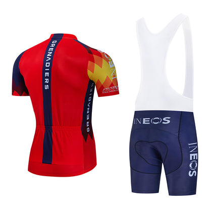 2023 Men's Breathable Short Sleeve Cycling Jersey (Bib) Shorts Ineos-006-AC