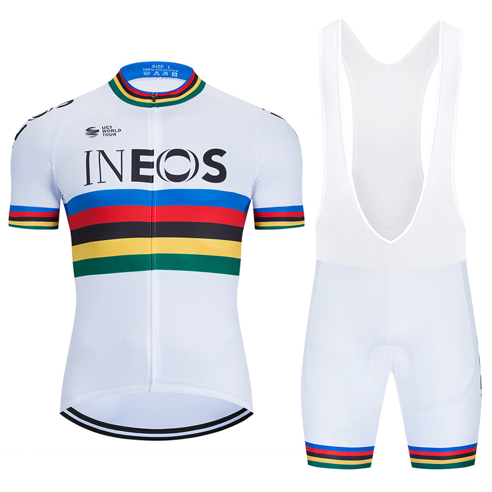 2023 Men's Breathable Short Sleeve Cycling Jersey (Bib) Shorts Ineos-010-AC