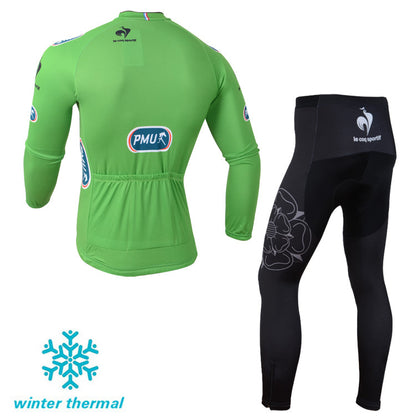 Winter Fleece Long Sleeve Cycling Jersey (Bib) Pants 069