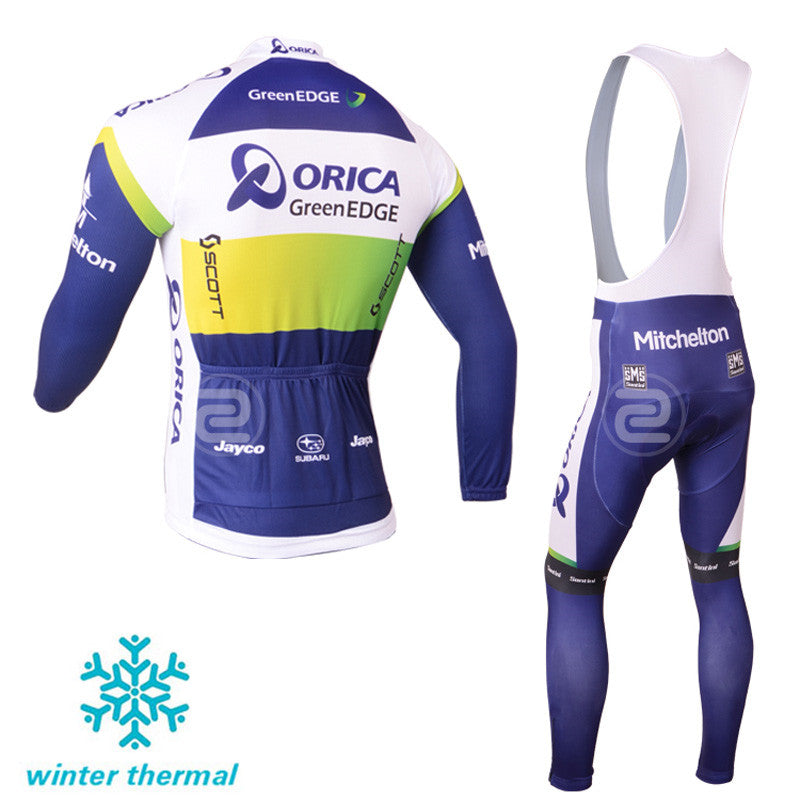 Winter Fleece Long Sleeve Cycling Jersey (Bib) Pants 037