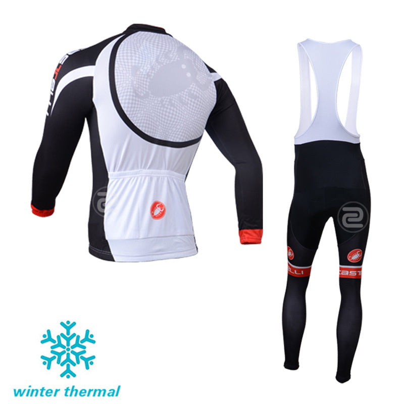 Winter Fleece Long Sleeve Cycling Jersey (Bib) Pants 006