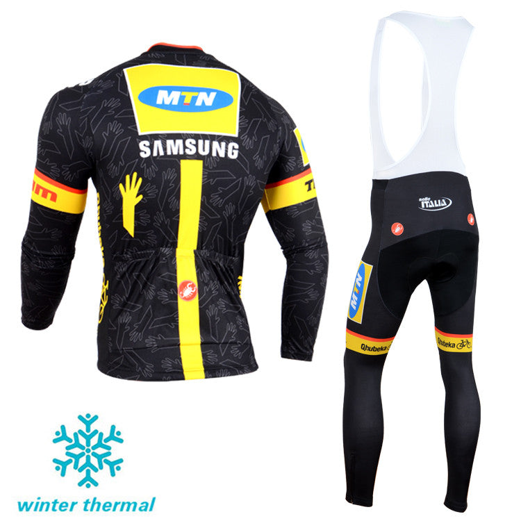 Winter Fleece Long Sleeve Cycling Jersey (Bib) Pants 064
