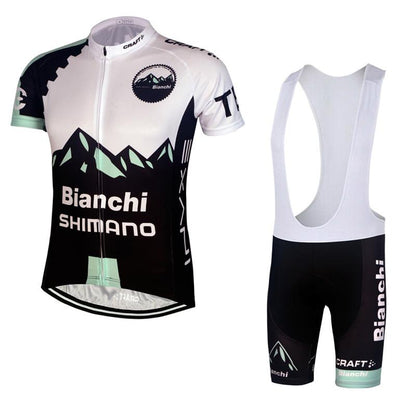 Men's Short Sleeve Cycling Jersey (Bib) Shorts Bianchi-010