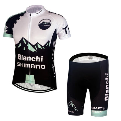 Men's Short Sleeve Cycling Jersey (Bib) Shorts Bianchi-010