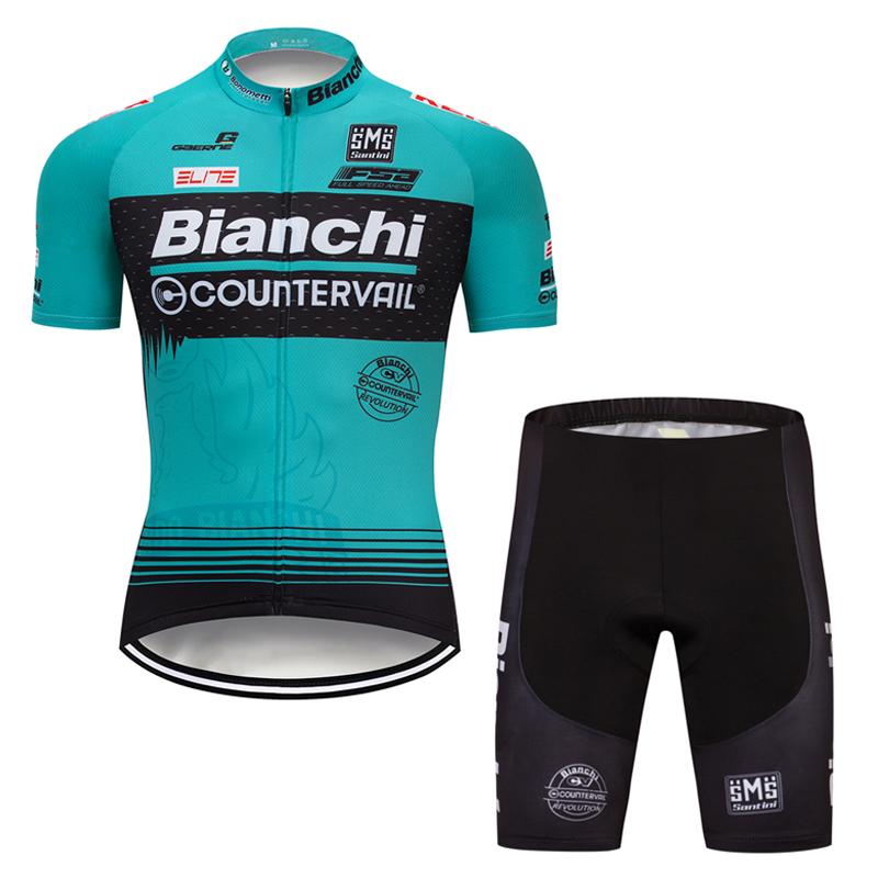 Men's Short Sleeve Cycling Jersey (Bib) Shorts Bianchi-012