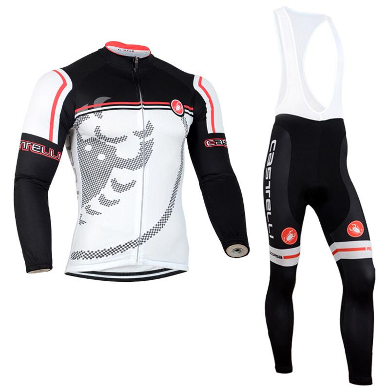 Men's long Sleeve Cycling Jersey (Bib) longs Castelli-011
