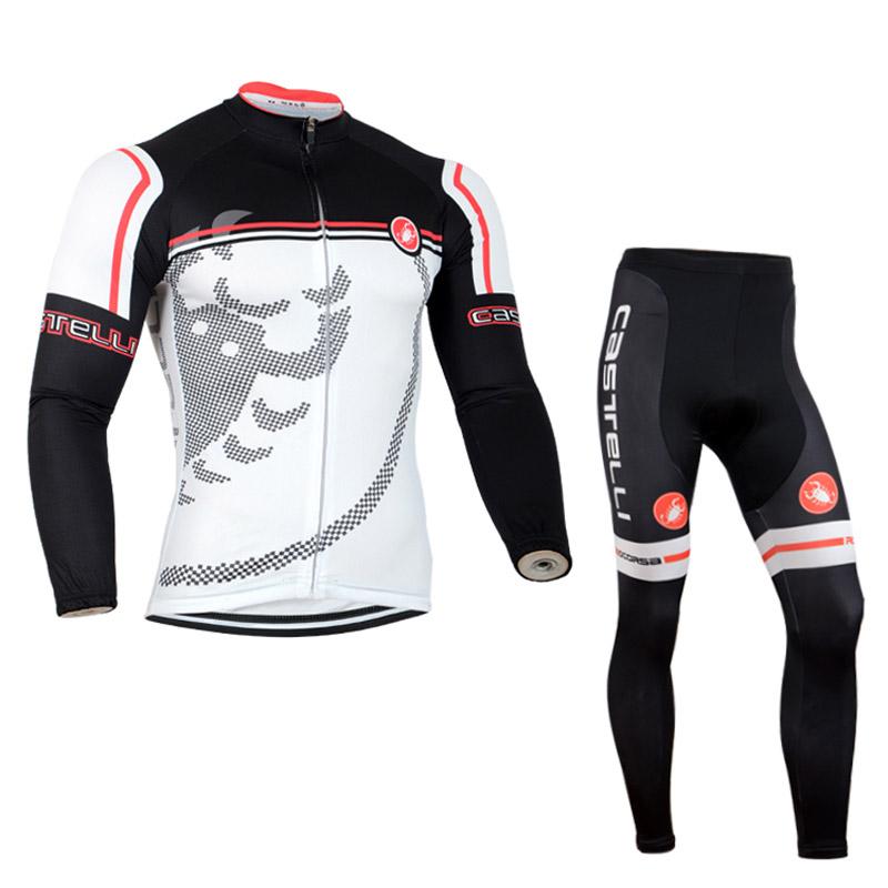 Men's long Sleeve Cycling Jersey (Bib) longs Castelli-011