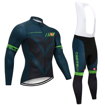 Men's long Sleeve Cycling Jersey (Bib) longs Castelli-035