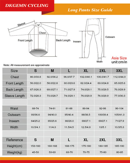 Long Sleeve Cycling Jersey (Bib) Pants DLZ-008-D