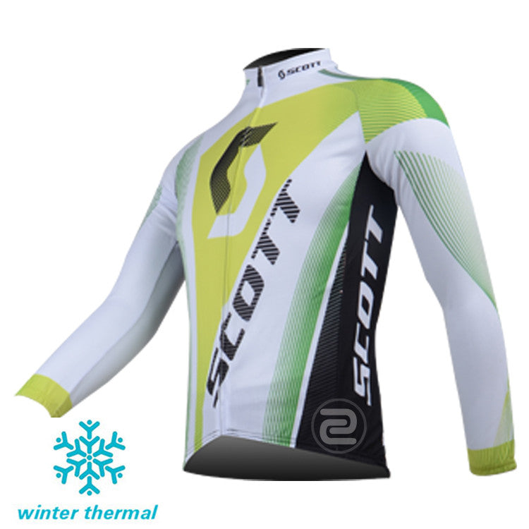 Winter Fleece Long Sleeve Cycling Jersey (Bib) Pants 013