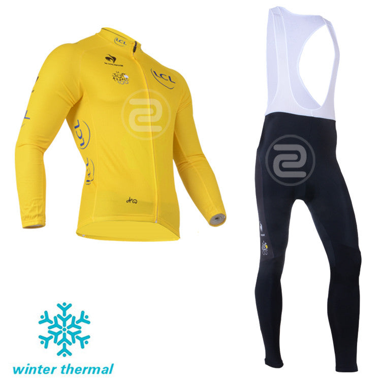 Winter Fleece Long Sleeve Cycling Jersey (Bib) Pants 055